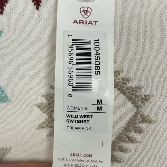 Ariat Wild West Pullover Sweatshirt Women’s Size M Embroidered Southwestern - Picture 8 of 8